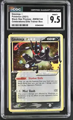 2021 CGC 9.5 Graded Pokemon Greninja Swsh144 Celebrations Elite Trainer Box - Image 1