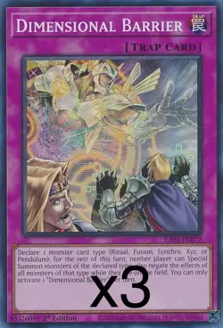 3X Yugioh Dimensional Barrier RA01-EN072 Super Rare 1st Edition NM - Image 1