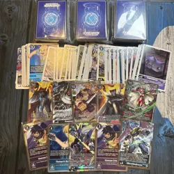 DIGIMON CCG Vs Royal Knights Mix 200+ bulk lot C & UC + 10 Holos Genuine Cards - Image 1