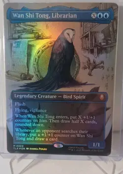 Magic The Gathering Wan Shi Tong, Librarian Foil Borderless!! - Image 1