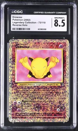 CGC 8.5 NM/MINT+ Drowzee 73/110 Legendary (collection) Reverse Holo Pokemon Card - Image 1