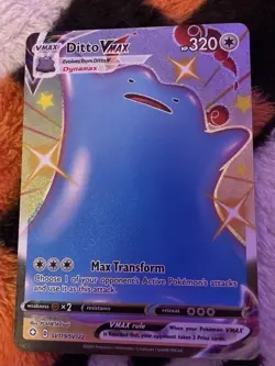 Pokemon TCG Ditto VMAX Holo Shiny Ultra Rare Card SV119/SV122 Shining Fates - Image 1