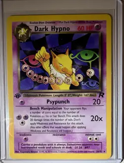 2000 Pokemon Team Rocket Dark Hypno 1st Edition 26/82 WOTC - Image 1