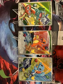 Pokemon TCG First Partner Illustration Collection, Series 1 Kanto GEN 1 Starters - Image 1