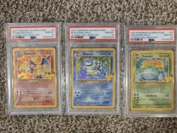 SEQUENTIAL PSA 10 SET! POKEMON 25TH CELEBRATIONS BLASTOISE CHARIZARD VENUSAUR EN - Image 1