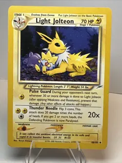 CREASES Light Jolteon 48/105 Regular/Non-Holo Neo Destiny AUTHENTIC Pokemon Card - Image 1