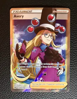 Pokemon TCG Avery Full Art Trainer Holo 187/198 Chilling Reign - Image 1