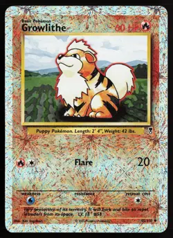 2002 Pokemon Legendary Collection Reverse Holo Foil Growlithe 45/110 LP+ NM - Image 1