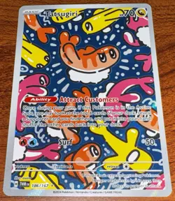 Pokemon Tatsugiri Illustration Rare Full Art Holo 186/167 Twilight Masquerade - Image 1