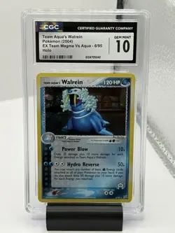2004 Pokemon Team Aqua's Walrein Holo Rare Team Magma Vs Aqua 6/95 CGC 10 GEM MT - Image 1