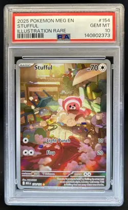 2025 Pokemon Mega Evolution Stufful Illustration Rare #154/132 PSA 10 GEM MINT - Image 1