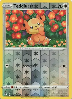 Teddiursa 126/203 Common Evolving Skies Pokemon Reverse Holo Near Mint - Image 1