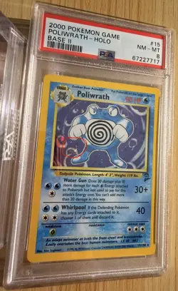 Pokemon Poliwrath Holo PSA 8 NM-MT Base Set 2 #15 WOTC 2000 Vintage SWIRL - Image 2