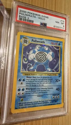 Pokemon Poliwrath Holo PSA 8 NM-MT Base Set 2 #15 WOTC 2000 Vintage SWIRL - Image 3