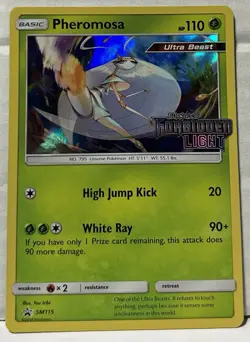 2018 Pokemon Sun & Moon Black Star Stamped Promo SM115 Pheromosa Forbidden Light - Image 1