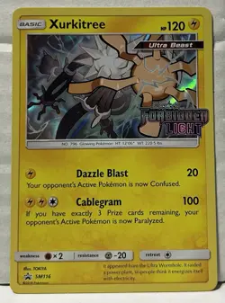 2018 Pokemon Sun & Moon Black Star Stamped Promo SM116 Xurkitree Forbidden Light - Image 1