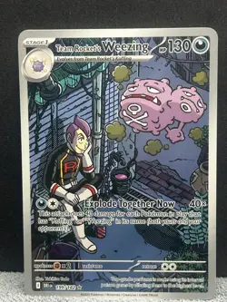 Team Rocket's Weezing 199/182 Illustration Rare Destined Rivals Holo NM - Image 1