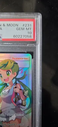 Mallow and Lana Full Art Pokemon Cosmic Eclipse Tag Team 231/236 PSA 10 - Image 4