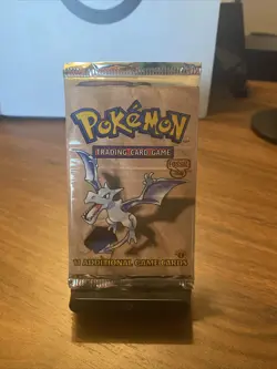 1st Edition Pokemon Fossil Booster Pack FACTORY SEALED AERODACTYL - Image 1