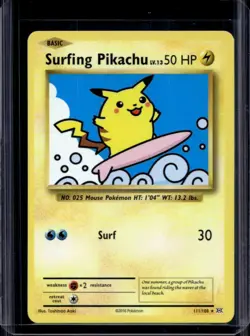 2016 Pokemon XY Evolutions Surfing Pikachu #111/108 - Image 1