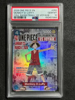2026 ONE PIECE PROMOS COLLEGE BASKETBALL : US VOYAGE MONKEY D. LUFFY PSA 10 #3 - Image 1