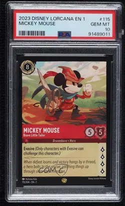 2023 Disney Lorcana The First Chapter 1 Legendary Mickey Mouse #115 PSA 10 - Image 1