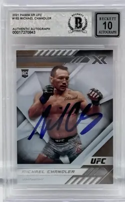 Michael Chandler Signed 2021 Panini XR UFC #182 BAS Autograph Grade 10’card UFC - Image 1