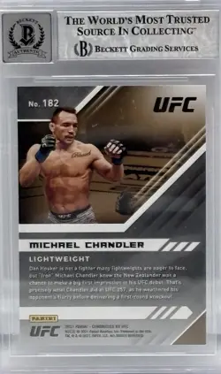 Michael Chandler Signed 2021 Panini XR UFC #182 BAS Autograph Grade 10’card UFC - Image 2