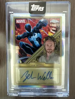 ZEB WELLS ARTIST AUTO MARVEL MINT TOPPS Trading Card CHROME MINTED 48/50 ENCASED - Image 1
