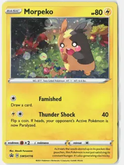 Morpeko SWSH116 SWSH: Sword & Shield Black Star Promo Pokemon Card - Image 1