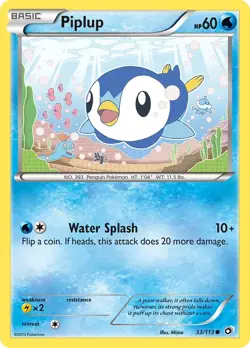 Piplup 33/113 Legendary Treasures Pokemon Card NM - Image 1