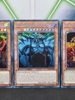 Yugioh Egyptian God Cards Speed Duel Slifer Obelisk Ra SBCB Secret Rare Set NM - Image 3