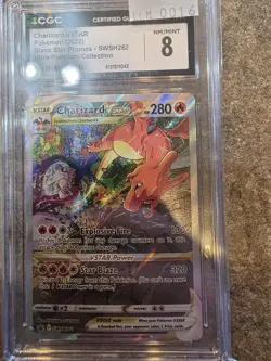 CGC 8 Charizard VSTAR SWSH262 FULL ART HOLO 262 PROMO Pokemon Card - Image 1