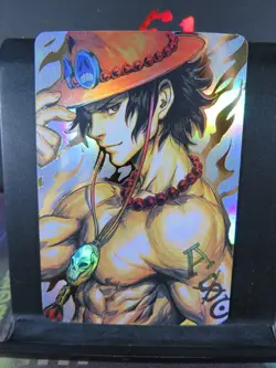 Portgas D Ace One Piece Art Card Rare Holo Collectible Anime Manga CCG NM - Image 1