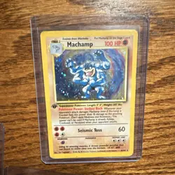 Pokemon TCG 1st Edition Holo Machamp, Hoppip, Larvitar Lot 3 Cards 1999 Wizards - Image 2