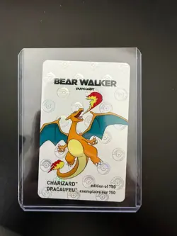 EXTREMELY RARE 2022 POKEMON CENTER X BEAR WALKER CARD CHARIZARD, HOLOGRAPHIC - Image 1