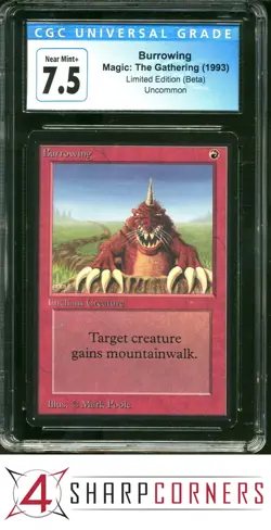 1993 MAGIC THE GATHERING LIMITED EDITION BETA BURROWING CGC 7.5 - Image 1