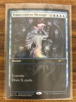MTG✨TRANSCENDENT MESSAGE FOIL✨SCH - Store Championship PROMO 2023 MINT Meeks Art - Image 1