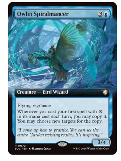 Owlin Spiralmancer - Extended Art Commander: Secrets of Strixhaven MTG - Image 1