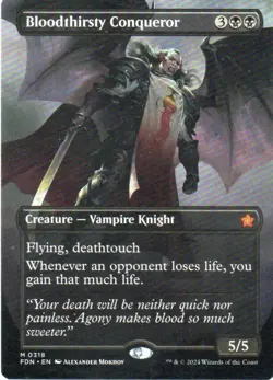 MTG: Foundations: Borderless Bloodthirsty Conqueror: Lightly Played Condition - Image 1
