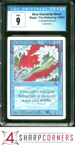 1993 MAGIC THE GATHERING UNLIMITED EDITION BLUE ELEMENTAL BLAST CGC 9 - Image 1