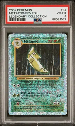 PSA 4 2002 POKEMON LEGENDARY COLLECTION METAPOD 54/110 REVERSE FOIL - Image 1