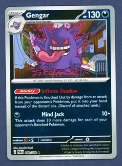 Gengar 050/088 Rare Perfect Order Pokemon Reverse Holo Near Mint - Image 1
