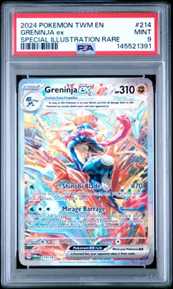 PSA 9 Pokemon Greninja ex 214/167 SIR SV Twilight Masquerade - Image 1