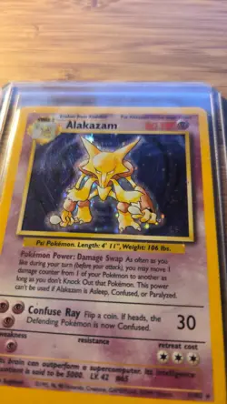 Pokemon TCG Alakazam Base Set 1/102 Holo 1999-2000 Wizards Base Set Copyright... - Image 2