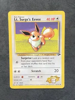 Pokemon TCG Lt. Surge's Eevee Gym Challenge 51/132 Regular 2000 Wizards Wotc - Image 1