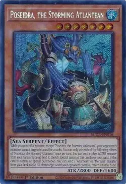Yugioh! LP Poseidra, the Storming Atlantean - SUDA-EN016 - Secret Rare - 1st Edi - Image 1