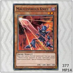 Malicevorous Knife - MP14-EN129 - Common 1st Edition Yugioh - Image 1