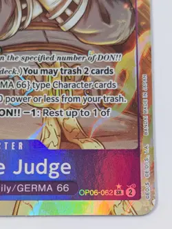 Vinsmoke Judge OP06-062 Alt Art SR Wings Of The Captain One Piece TCG CCG - Image 5