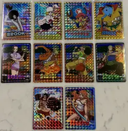 Brand NEW One Piece Holographic Trading Sticker Lot X10 ZORO LUFFY NAMI SANJI - Image 1
